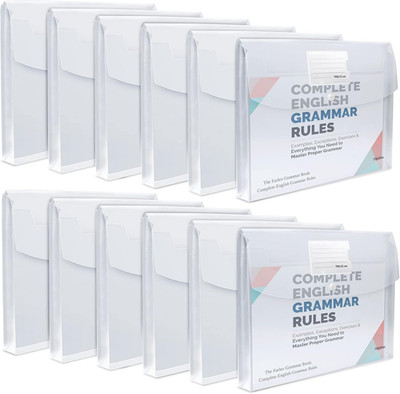 12 Pack Large Clear Folders for Documents,Legal Size(11×14 Inch), Plastic Envelo
