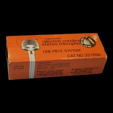 VINTAGE Realistic Radio Shack Condenser Stereo Electret Microphone 33-919A w/Box