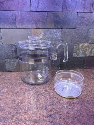 Vintage Pyrex Flame Ware 7759-B Glass Percolator 9 Cup Coffee Pot USA Made