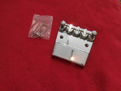 Adjustable Alloy Chrome Bass Bridge Replacement for Rickenbacker 4 String Guitar