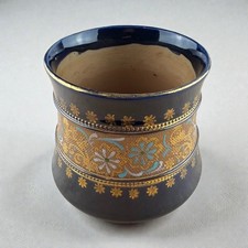 Royal Doulton Lambeth Ware Jar Cobalt Blue Gilt Stoneware No.465