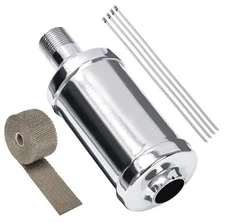  Upgrade Thickened Mini Bike Exhaust Muffler - for Predator 212 Silencer Silver
