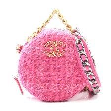 Chanel 19 Matelassé Fabric Shoulder Bag Women Pink One Size