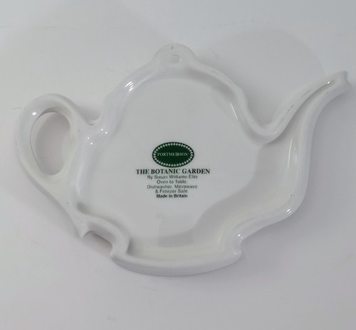 Portmeirion Botanic Garden Teapot Spoon Rest Yellow Flowers Purple Butterfly EUC - Picture 3 of 7