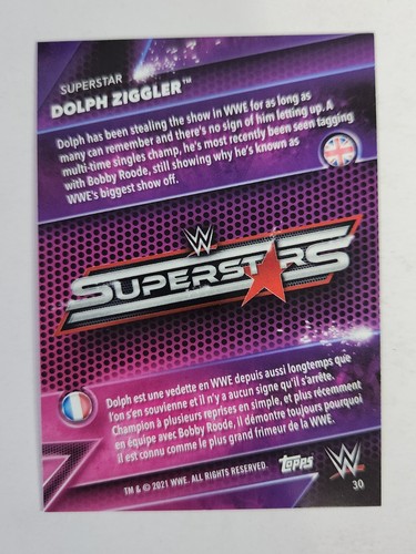 2021 Topps Superstars WWE 〜 #30 DOLPH ZIGGLER - Picture 2 of 2