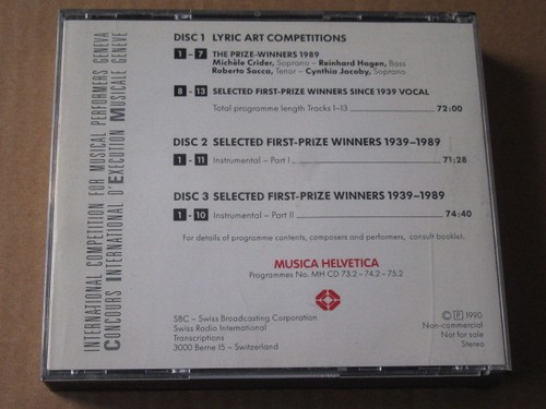 CIEM GENEVA INT COMPETITION LYRIC & INSTRUM 1939-89 CRIDER JACOBY SACCA PRIV 3CD - Picture 2 of 2
