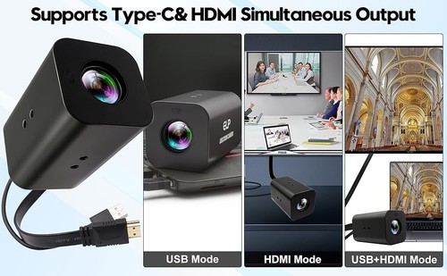 IFWATER HDMI 4K Webcam - 12x Zoom, 60FPS, Remote Control