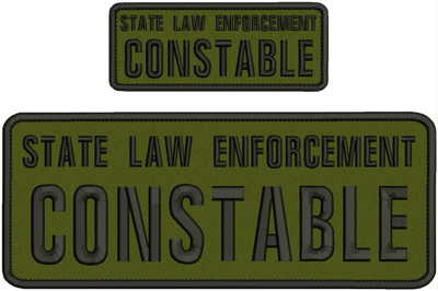 state law enforcement constable embroidery Patches 4x10 and 2x5hook on bOd green