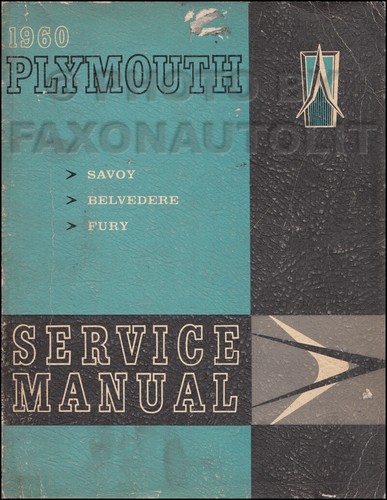 Libro de servicio de reparación Plymouth Shop 1960 original 60 Fury Belvedere Savoy - Imagen 1 de 2