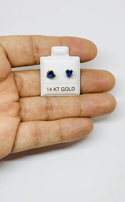 14 Karat massive Herz Ohrstecker - Schraubverschluss Ohrringe Neu - Aretes de Corazon