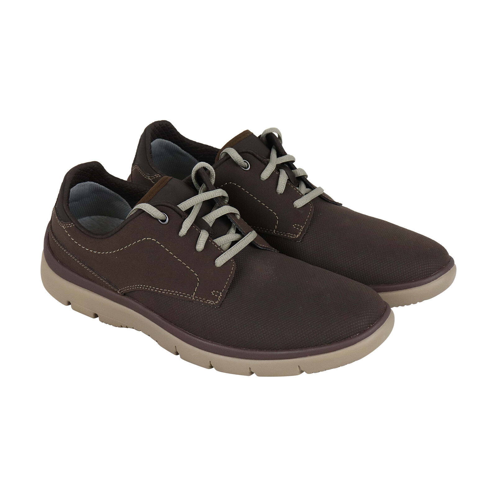Clarks Tunsil Plain Mens Textile Brown Casual Dress Lace Up Oxfords shoes Clarks Tunsil Plain Mens Textile Brown Casual Dress Lace Up Oxfords shoes