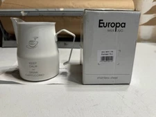 Motta Europa Stainless Steel Coated Frothing Pitcher, 25.4 Fluid Ounce. White.