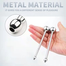 Male Penis Plug Stretcher Stainless Steel Urethral Sounding Dilator with Hole