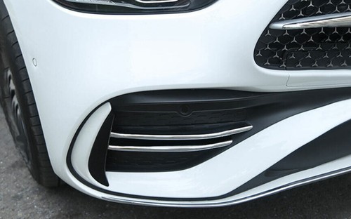 ABS Chrome Exterior Front Fog Light Strip Trim For Benz C-Class W206 2022-2023 - Picture 9 of 11
