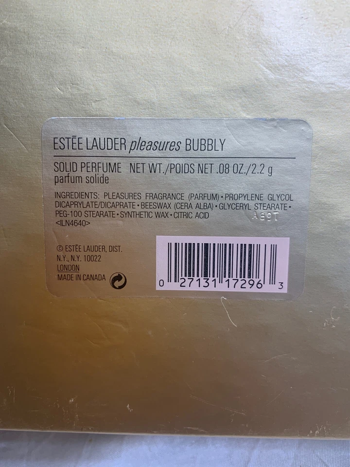 ESTEE LAUDER PLEASURES BURBUJEANTE 2.2G PERFUME SÓLIDO (NUEVO CON CAJA) Foto 3 de 4