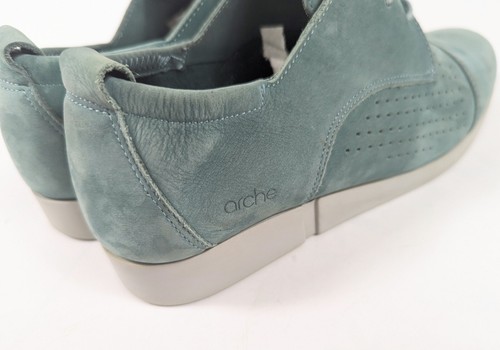 Arche Nubuck Leather Ceorha Derbies Celadon Blue Green Comfort Shoes - Picture 8 of 10