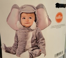 NEW Gray Elephant Halloween Costume Baby 0-6 Months Noah's Ark 2pc Soft Jumpsuit