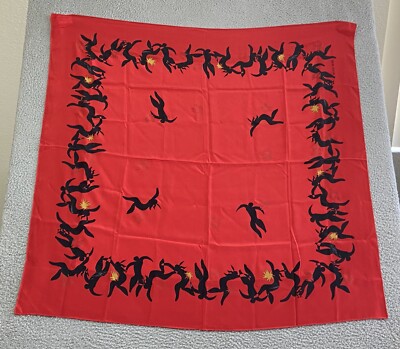 Hanae Mori Silk Scarf Dance Ballet Film Opera Theatre Japan 42 1/2'' X 41'' VTG