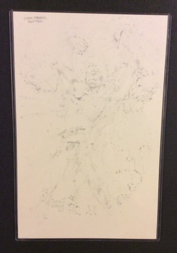 SUPERMAN ORIGINAL ARTWORK 11x17 Classic Action Pose by EDDY BARROWS Signed COA - Picture 4 of 5