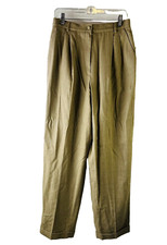 NOS Vintage 90s Womens 12 Wool Pleated High Rise Cuffed Trousers Dress Pants