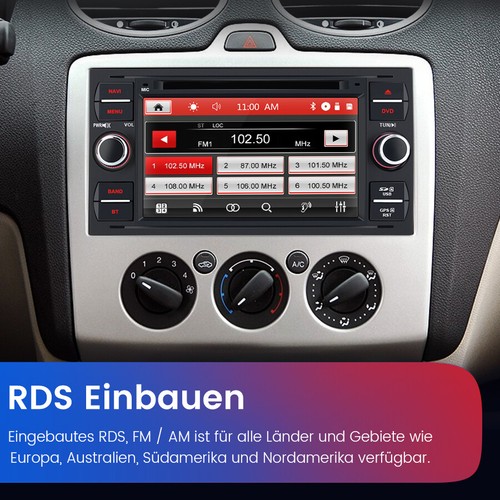 Per Ford Mondeo Focus C/S-Max Galaxy Kuga 7'' Car Autoradio Navi DAB BT GPS SWC - Foto 9 di 14