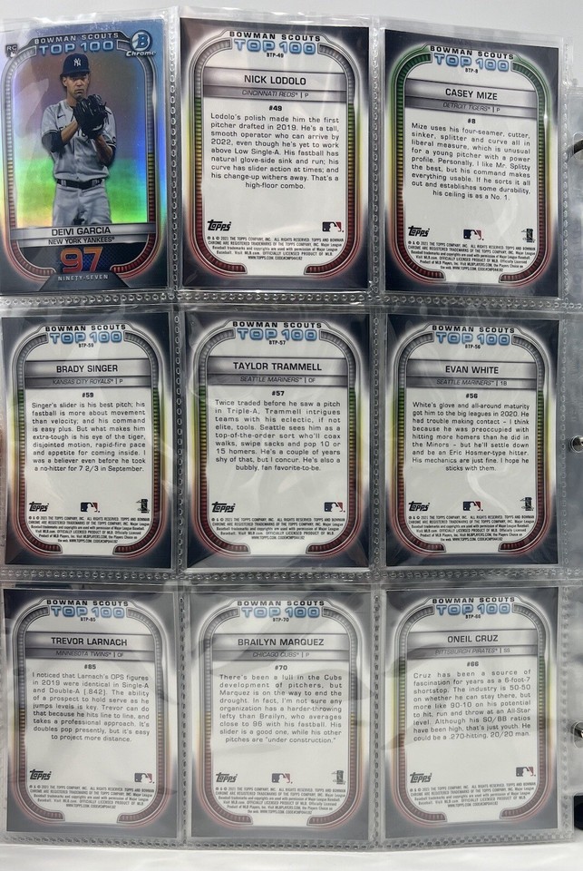 10 Lot Of 2021 Bowman Chrome Scouts Top 100 Baseball Cards EBay 10 lot of 2021 bowman chrome scouts top 100 baseball cards ebay