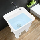 Mop Sink Service Basin Plastic Mop Sink Freestanding Sink 15.7" x 14" x 16.9"