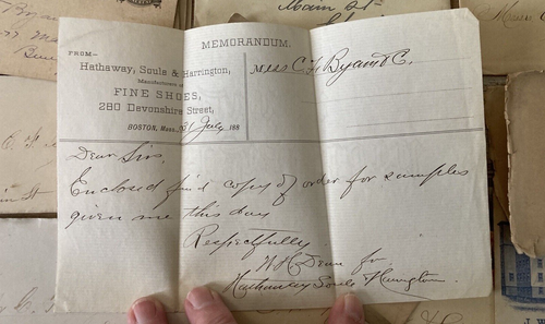Antique paper industrial business letters shoe manufacturers 1885 New England - Picture 6 of 10