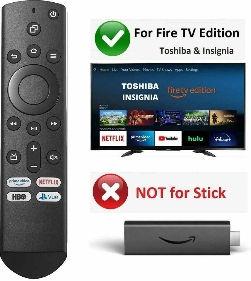 NS-RCFNA-19 替换语音遥控器 适用于东芝和 Insignia Fire TV CT-RC1US-19 — 第 2/2 张图片
