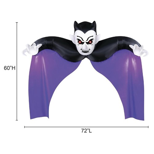 6' Wide Hanging Spooky Vampire Inflatable Porch Entryway Fun Halloween Decor - Picture 3 of 12