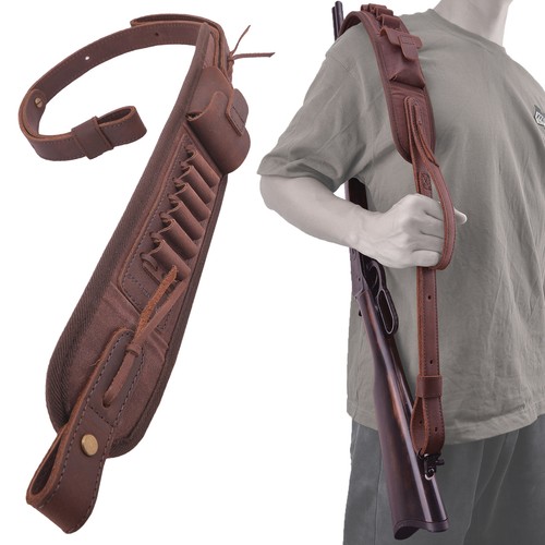 WAYNE'S DOG Hunting Leather Rifle Sling Shotgun Strap for .308 12GA 16GA 20GA - Picture 3 of 44