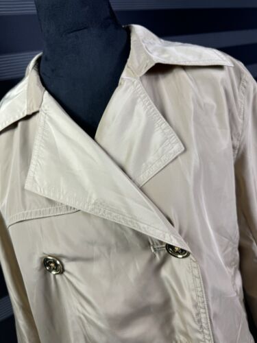 Michael Kors Trench Coat Women's Size Medium Khaki Long Sleeve Double Breasted - Picture 6 of 12