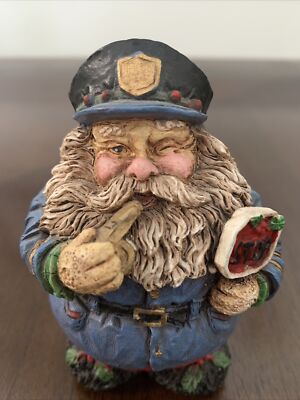Santa Claus Christmas Crossing Guard With Whistle And Stop Sign W/ Lucious Beard
