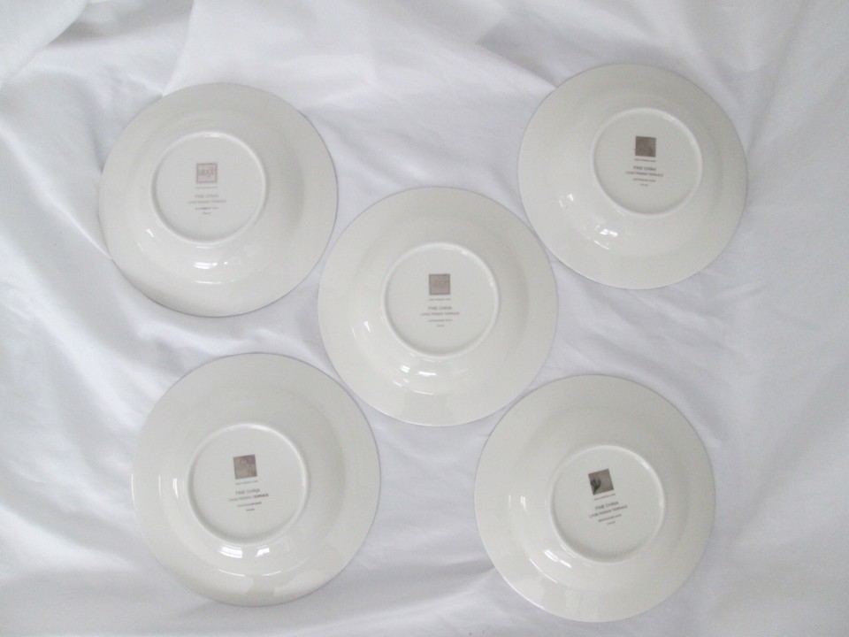 MIKASA ROMAN TERRACE lot of 5 rimmed soup bowls. Fine china. Dishwasher