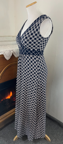 LANDS' END Damen Baumwollmischung Kleid Maxi Ärmellos V-Ausschnitt Print Stretch XXP/P - Bild 5 von 7