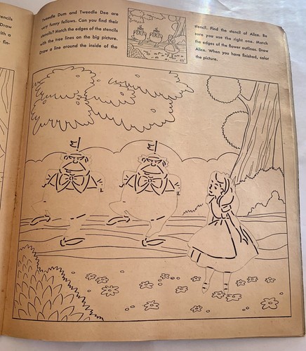 Vintage 1951 Whitman Walt Disney Alice In Wonderland Sticker / Coloring Book - Picture 8 of 11
