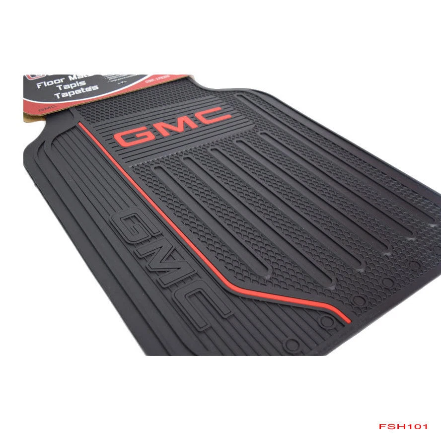 Black GMC Elite Full Size Suv Van Front Rear All Weather Ruuber Floor Mats Set Foto 2 de 2