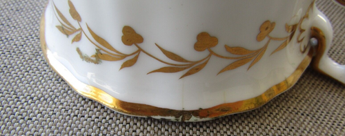 ANTIQUE 1800s SPODE COPELANDS CABBAGE ROSE GARLAND TEACUP AND SAUCER SET CRACK - Photo 7 sur 9