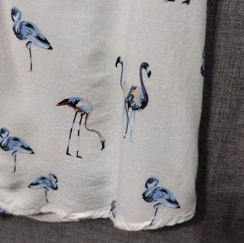 Michael Brandon Slim Fit Flamingo Button Up Shirt Mens S White Blue Casual Retro - Picture 4 of 8