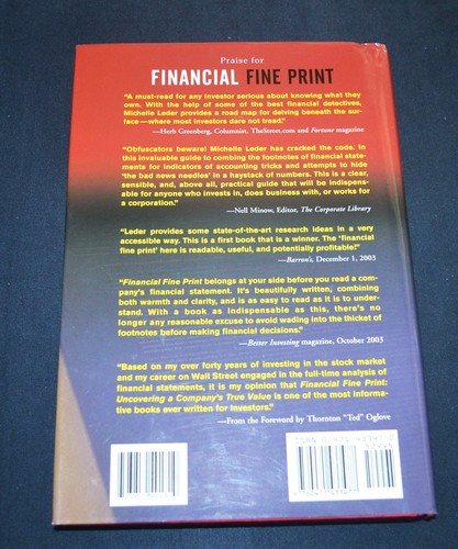 Financial Fine Print: Uncovering a Company's True Value - Hardcover - Like New - Imagen 2 de 2