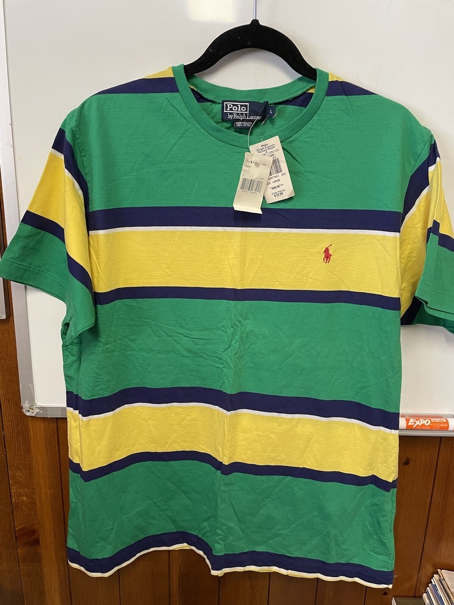 Vintage 90s Polo Ralph Lauren Single Stitch Stripes T-Shirt