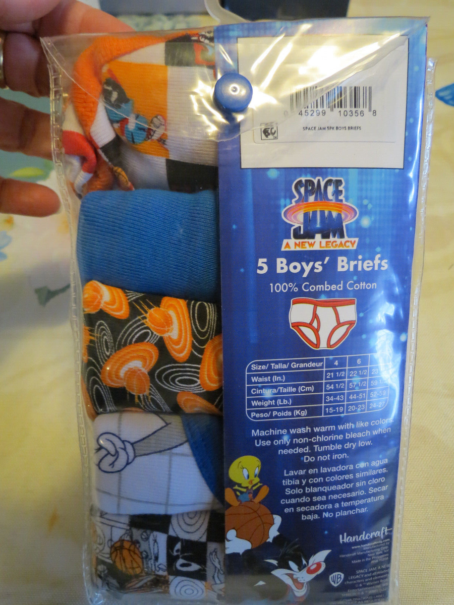 Boys SPACE JAM BRIEFS Sz 6 - 5 Pk BNWT FREE SHIP | eBay