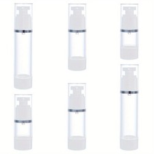 1bag 6pcs 3 style Clear Airless Lotion Pump Bottles Refillable Plastic Travel