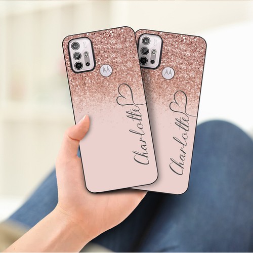 Case Personalised For Motorola E14 G54 G14 G85 G24 Marble Textured Phone Cover - Picture 85 of 96