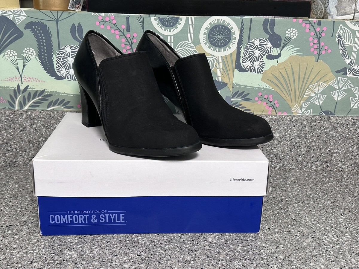 Life Stride Velocity Memory Foam Leather and Faux Suede Bootie - Main Image