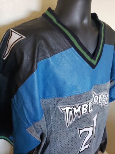 Maglietta Kevin Garnett Minnesota lupi di legno in vera pelle scamosciata taglia 5XL - Foto 2 di 14