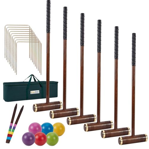 SpexDarxs Six Player Croquet Game, 35’’ Croquet Set with Premium Wooden Malle...