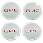 70S 80S 90S GMC RALLY RIM WHEEL CENTER CAP LOGO METAL EMBLEM DECAL NEW NOS (4)