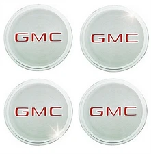 70S 80S 90S GMC RALLY RIM WHEEL CENTER CAP LOGO METAL EMBLEM DECAL NEW NOS (4)