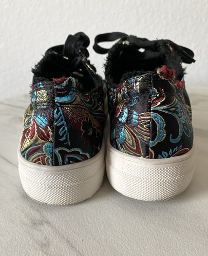 Rock & Candy Women’s Black With Satin Floral Pattern Sneakers - Size 9 - Picture 5 of 11